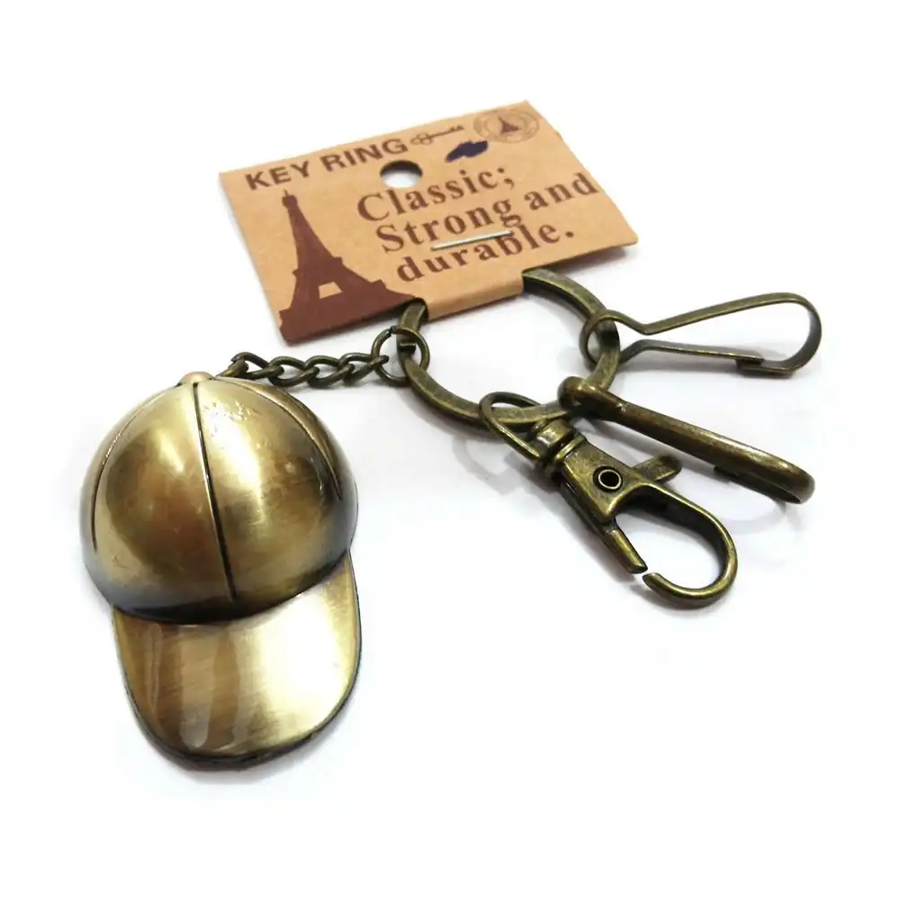 Baseball Cap Metal Keychain with Hooks