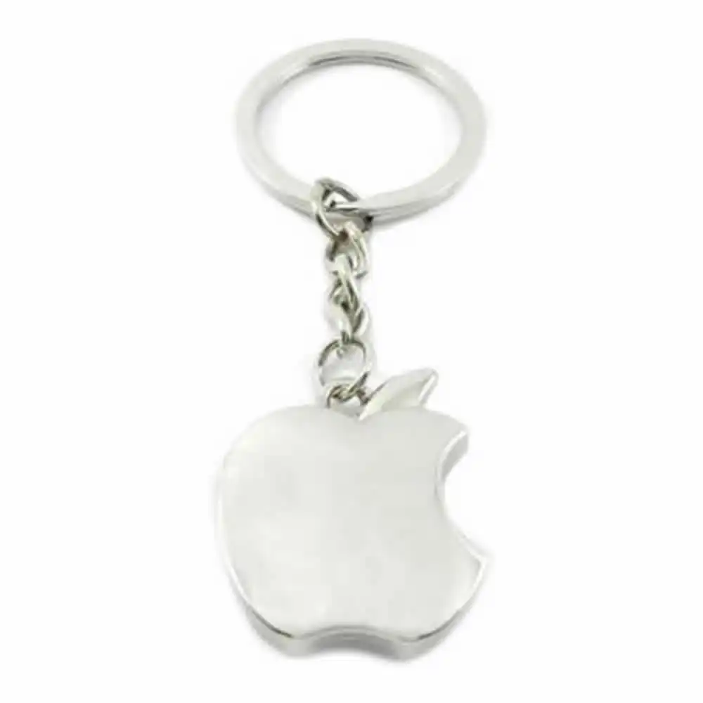 Silver Apple Keychain