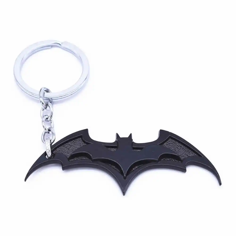 Batman Logo Black Metal Keychain