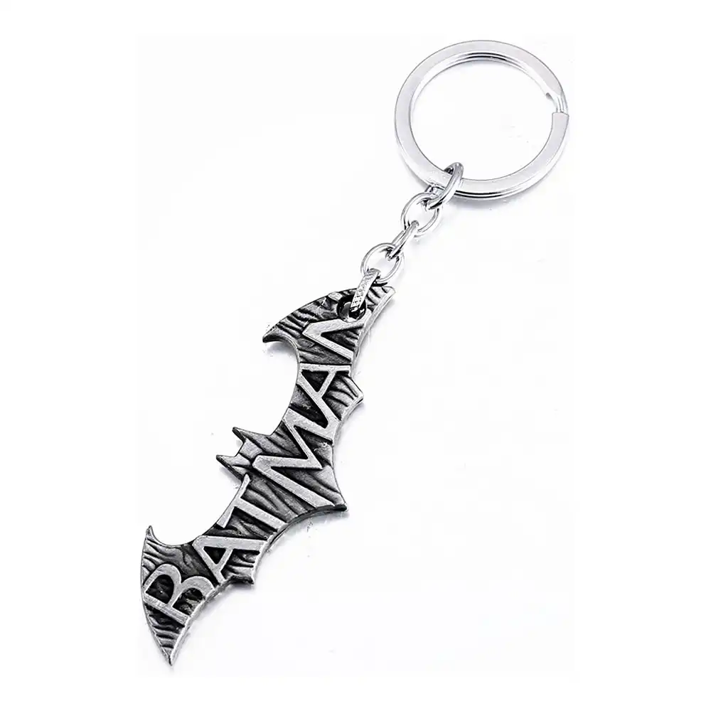 Batman Logo Silver Metal Keychain