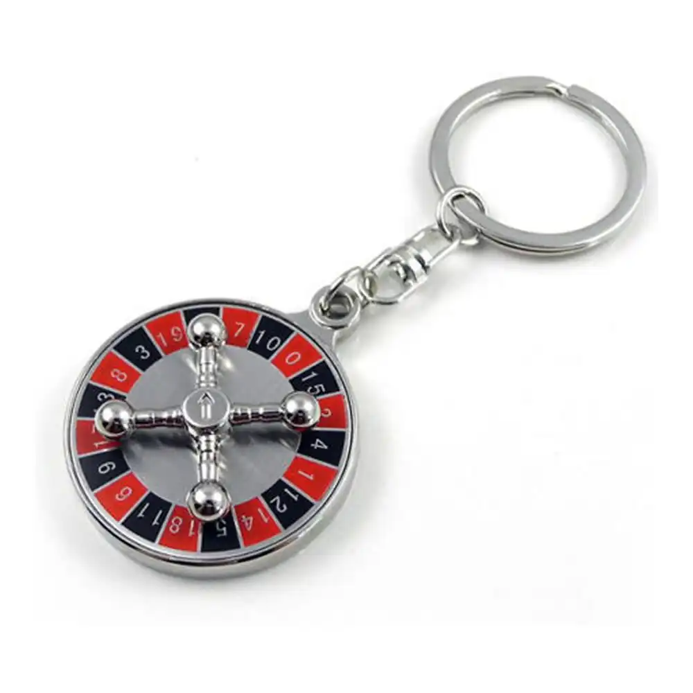 Roulette 360 Degree Wheel Casino Metal Keychain 11