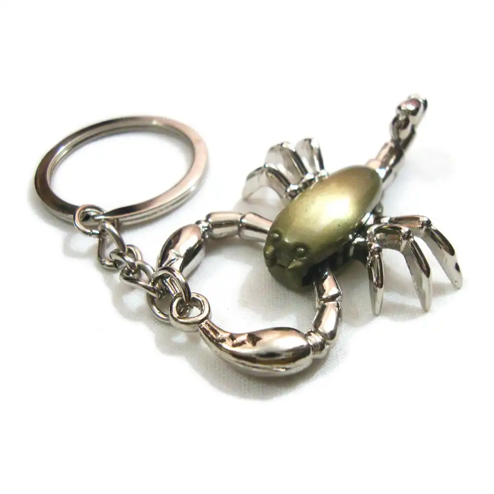 Scorpion Light Green Metal Keychain