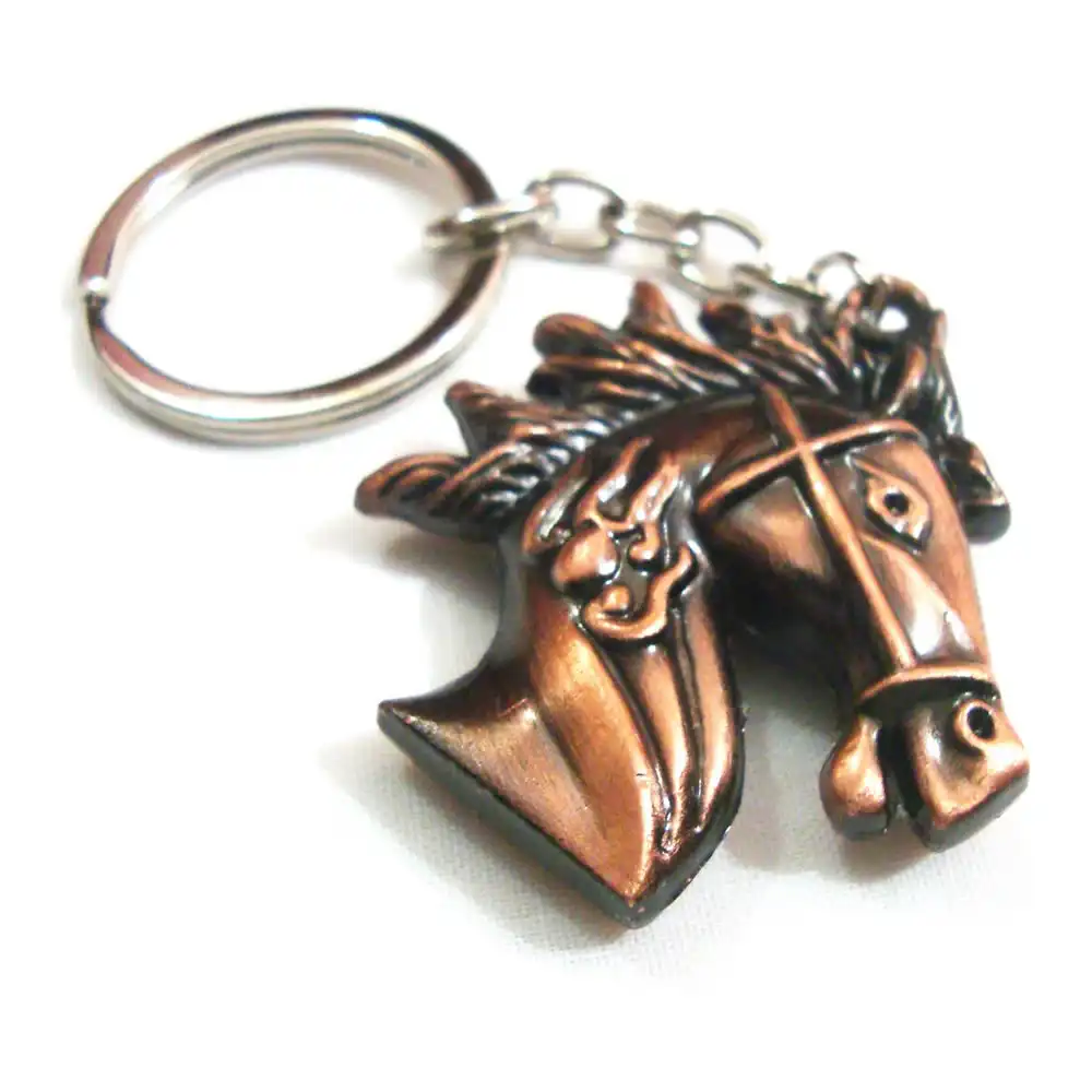 Horse Head Brozen Metal Keychain