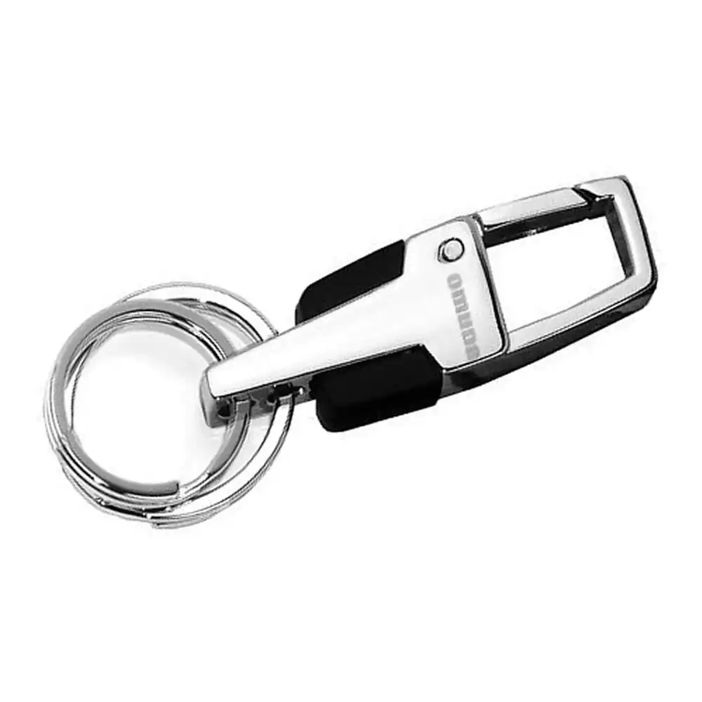 Omuda Leather Double Ring Metal Keychain