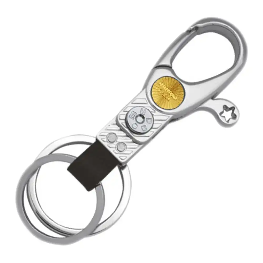 Omuda Leather Hook & Locking Metal Keychain