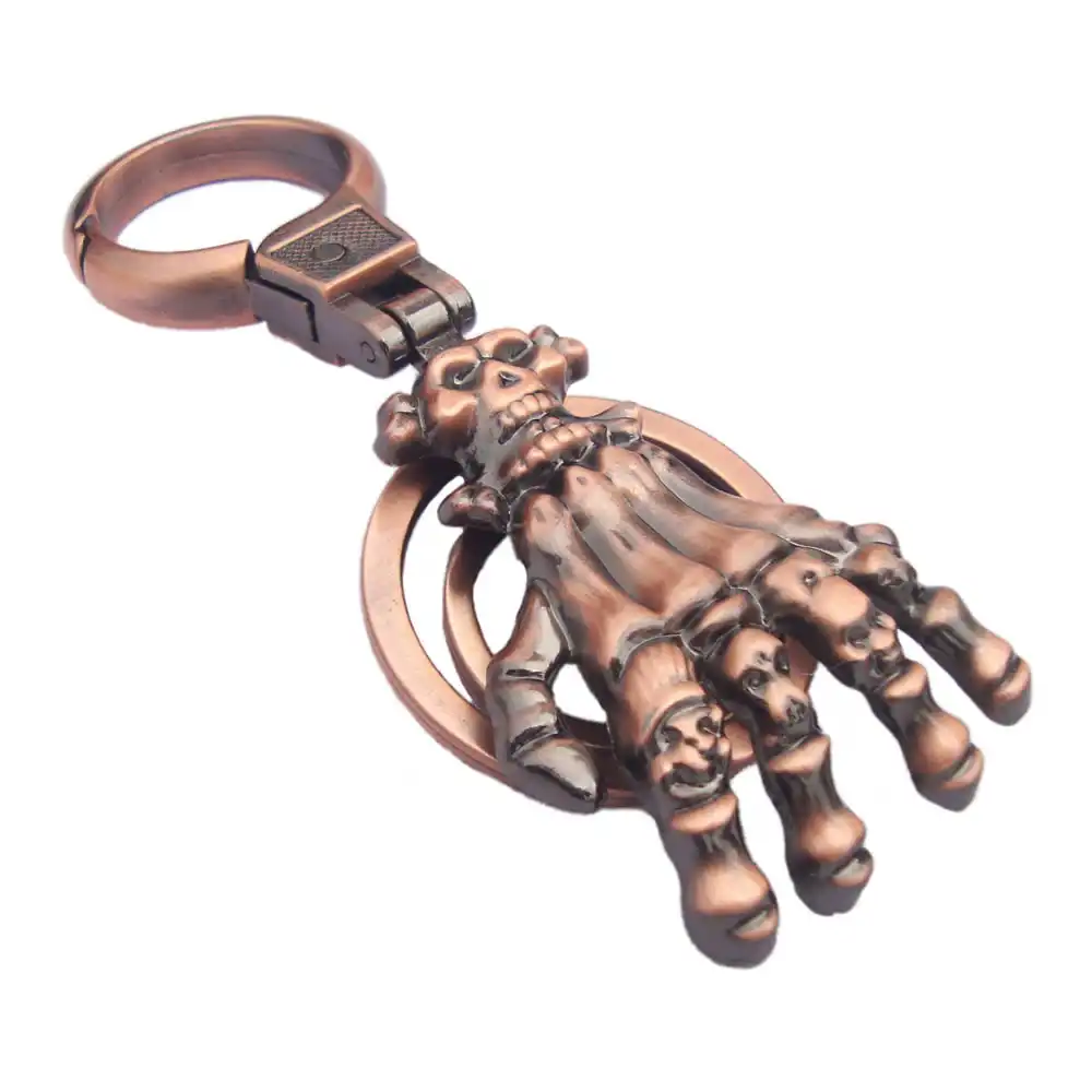 Vintage Zinc Alloy Skeleton Hand Metal Keychain