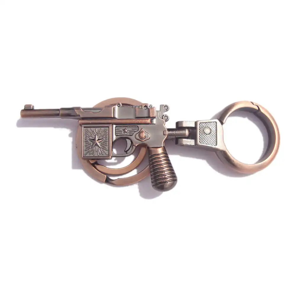 Antique Vintage Gun Zinc Alloy Metal Copper Keychain