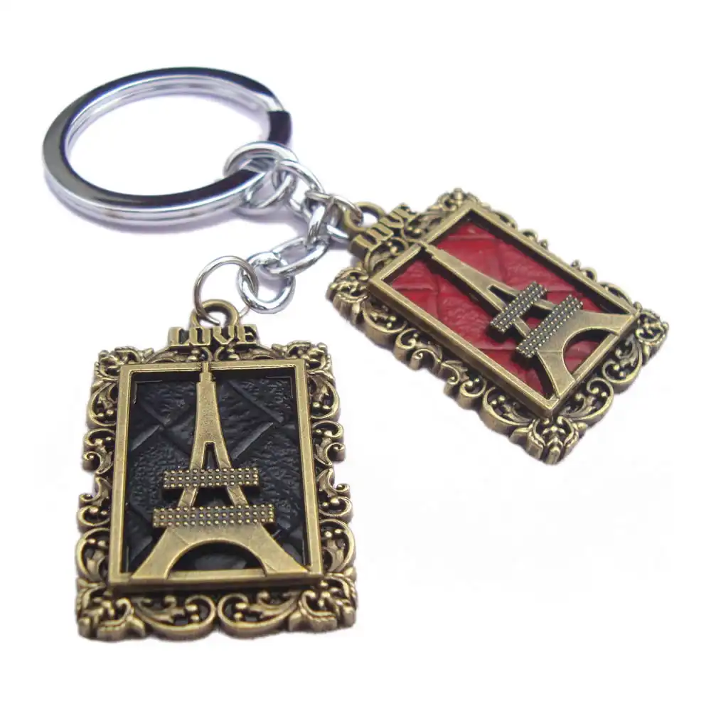 Eiffel Tower Metal Keychain 2 in one