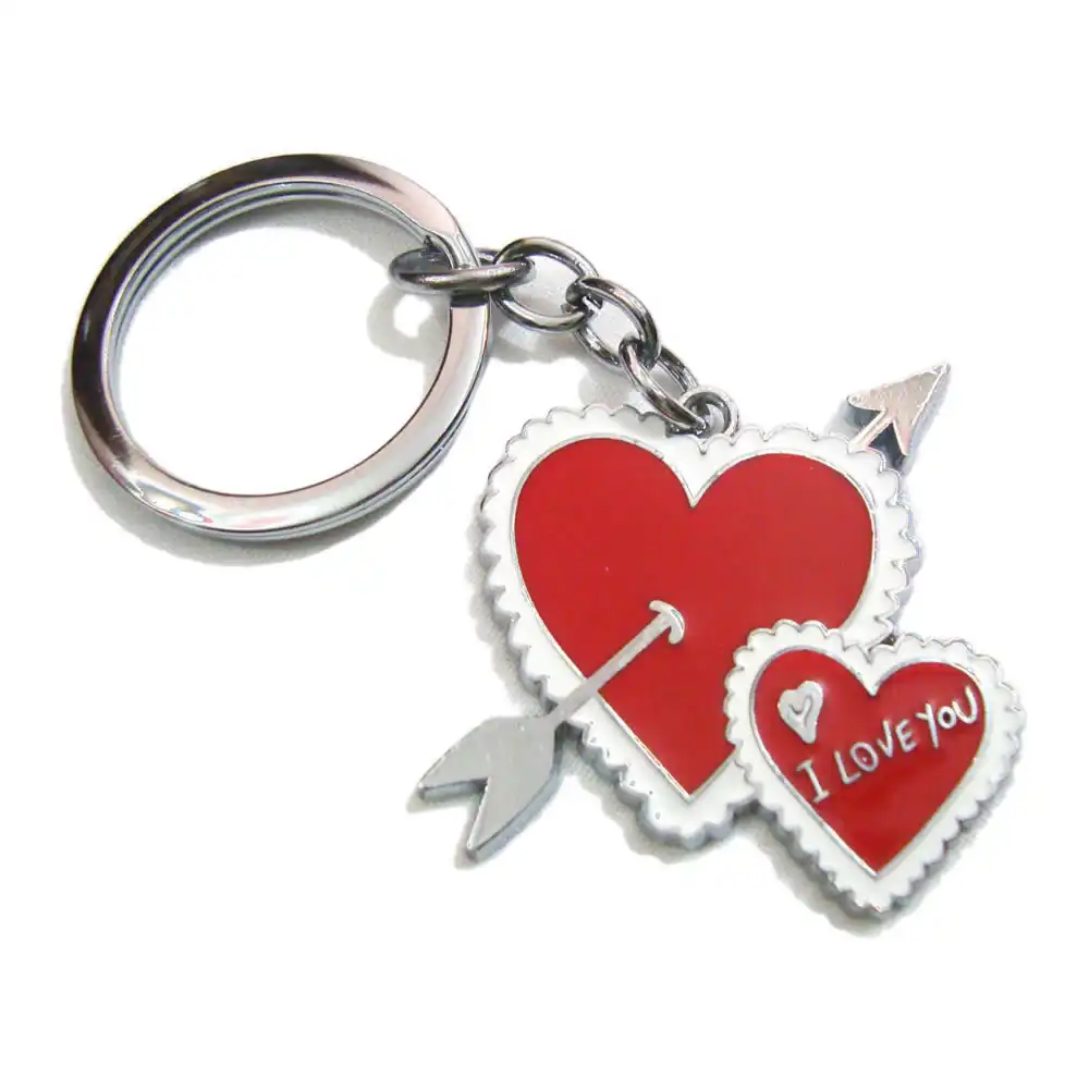 Red Heart Shape I Love You Keychain