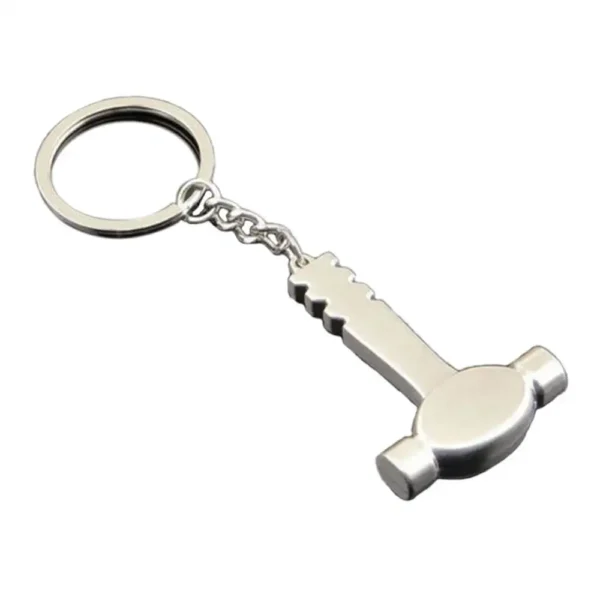 Zinc Alloy Silver Plated Mini Hammer Tools Keychain 10