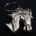 Horse Silver Head Metal Keychain 14