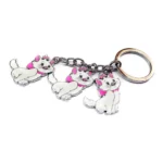 Cute Lovely 3 Cats Metal Keychain 10