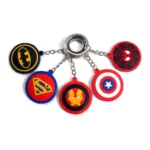 5pcs Bat Super Iron Captain America Spider Man Double Sided Rubber Keychain 10