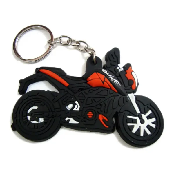Duke Single Sided Soft Rubber Bike Keychain 13