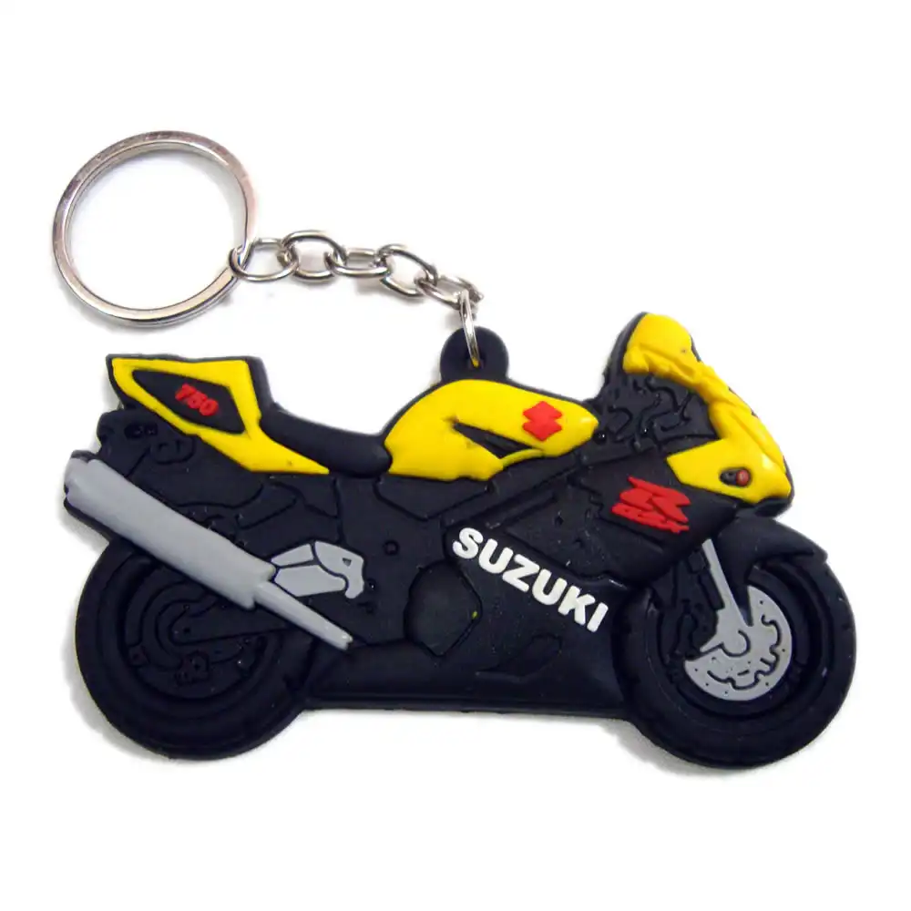 Suzuki Unicorn Single Sided Soft Rubber Bike Keychain