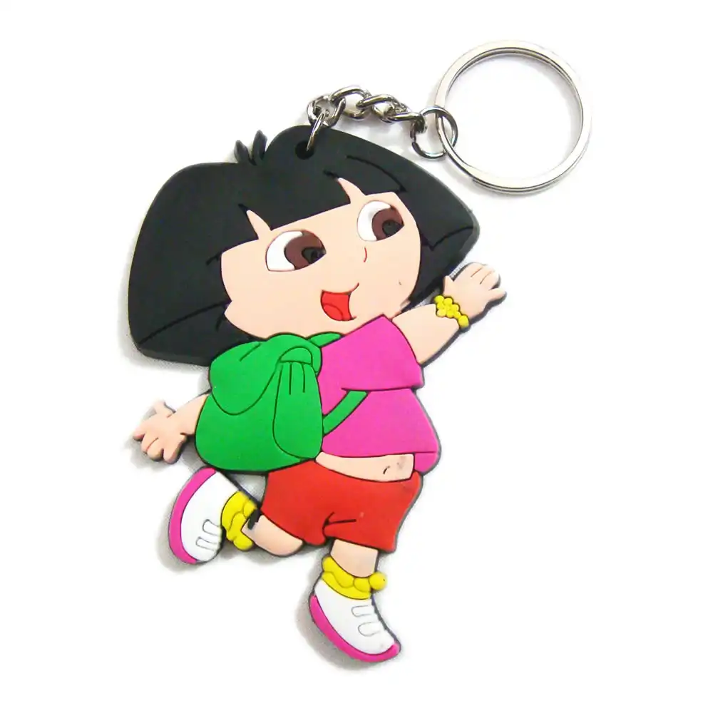 Dora Single Sided Soft Rubber Keychain