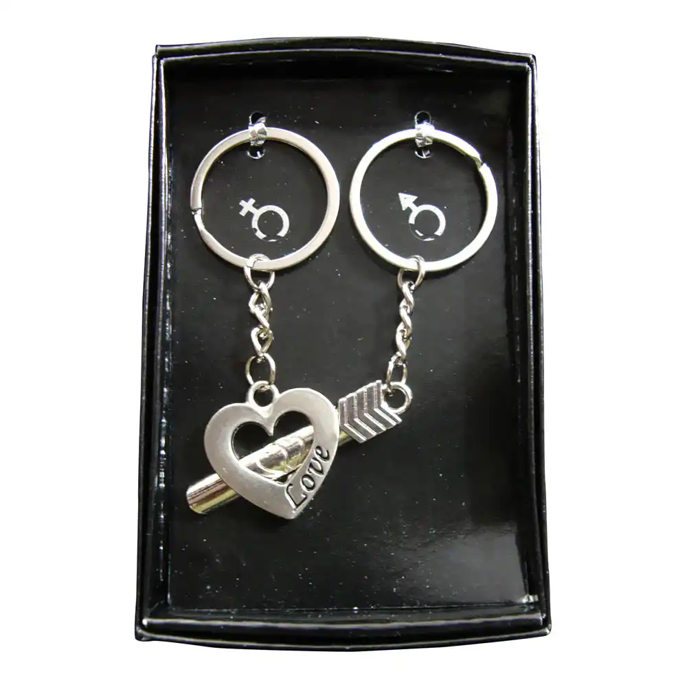 Heart and Key Shape Couple Keychain