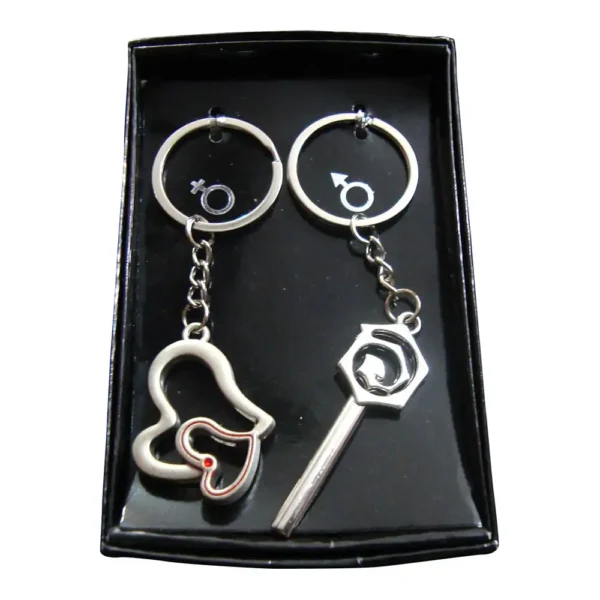 Music Symbol Shape Couple Keychain 5