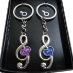 Music Symbol Shape Couple Keychain 10