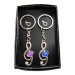 Music Symbol Shape Couple Keychain 9