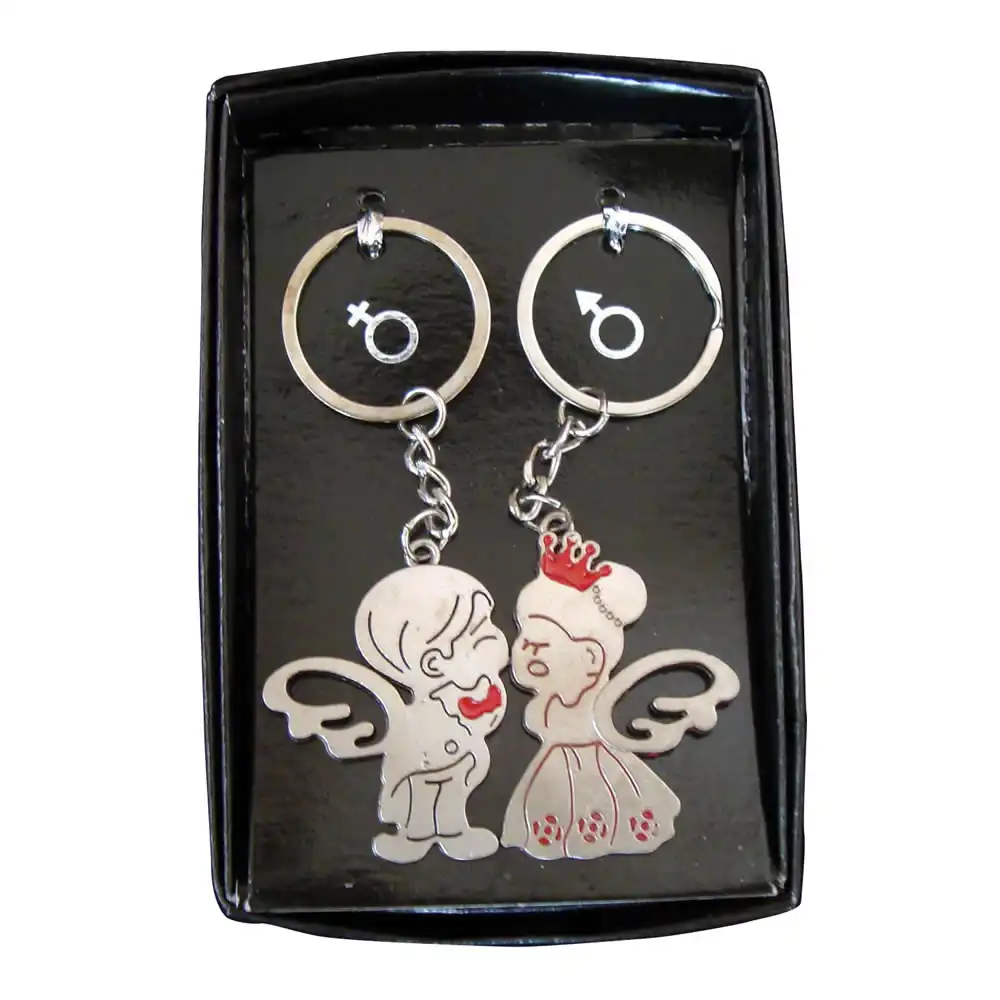 Cute Angel Shape Couple Metal Keychain 11