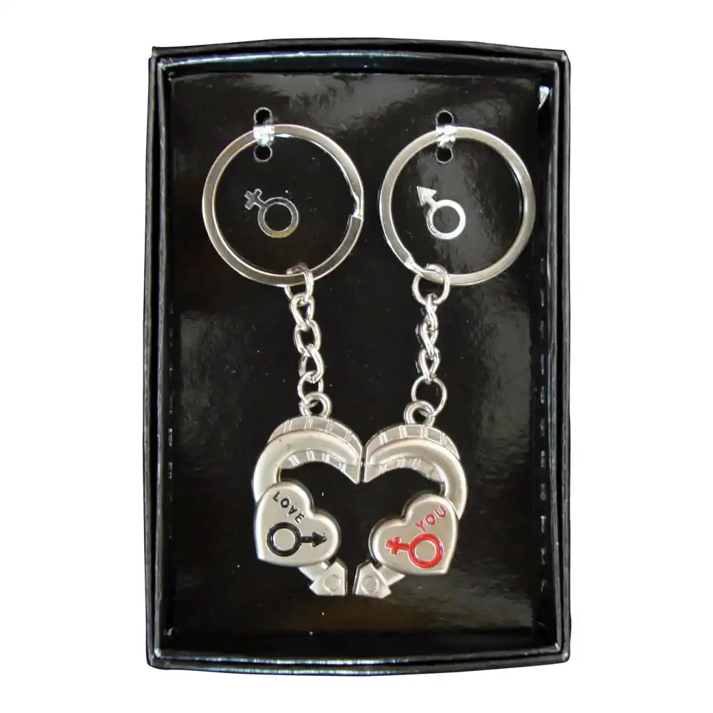 Two Heart Shape Boy Love Girl You Couple Keychain