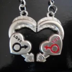 Two Heart Shape Boy Love Girl You Couple Keychain 10