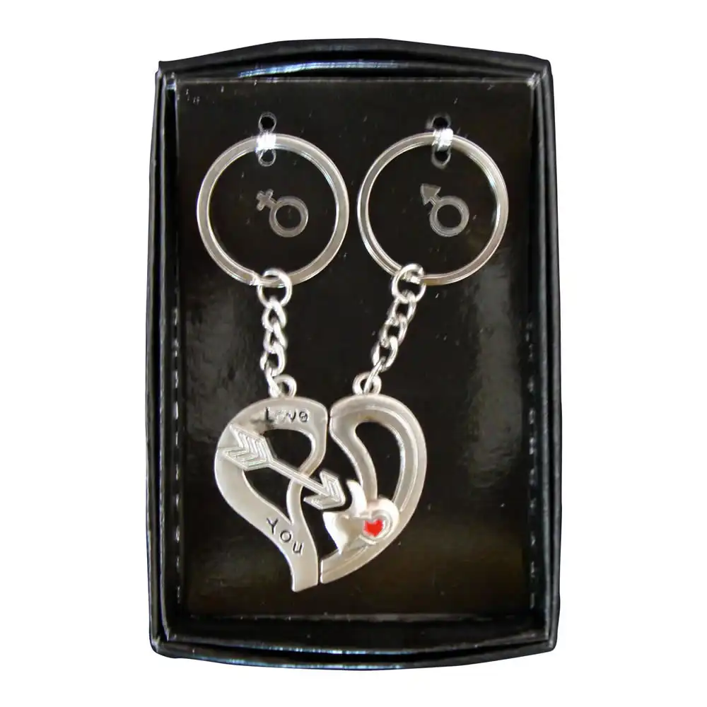 Arrow and Heart Shape Couple Keychain