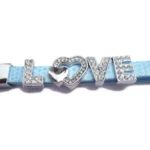 Blue Leather and Metal Love Symbol Keychain 12