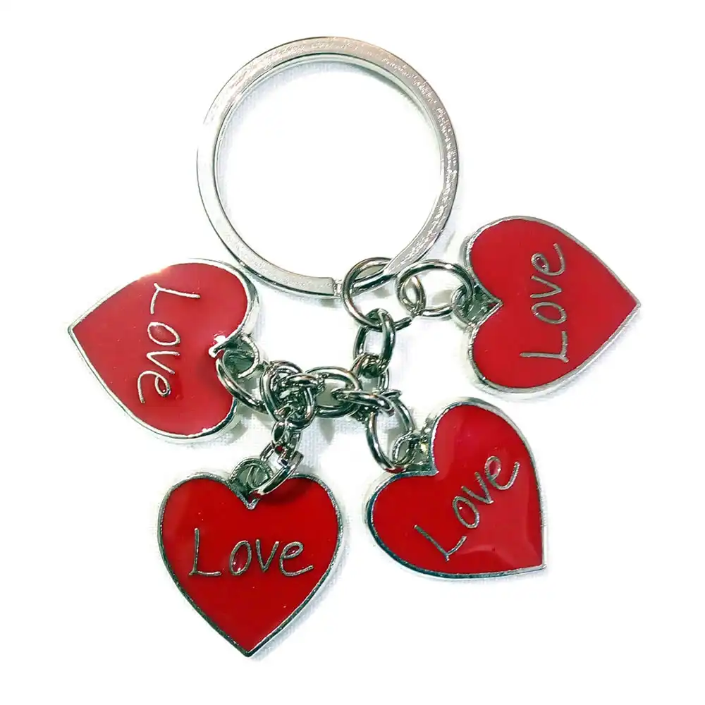 Red Heart Shape Love Metal Keychain 11