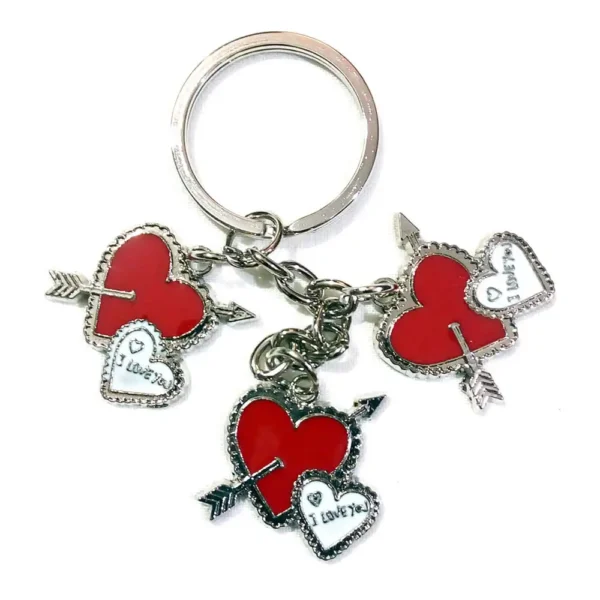 Red Heart Shape Love Metal Keychain 6