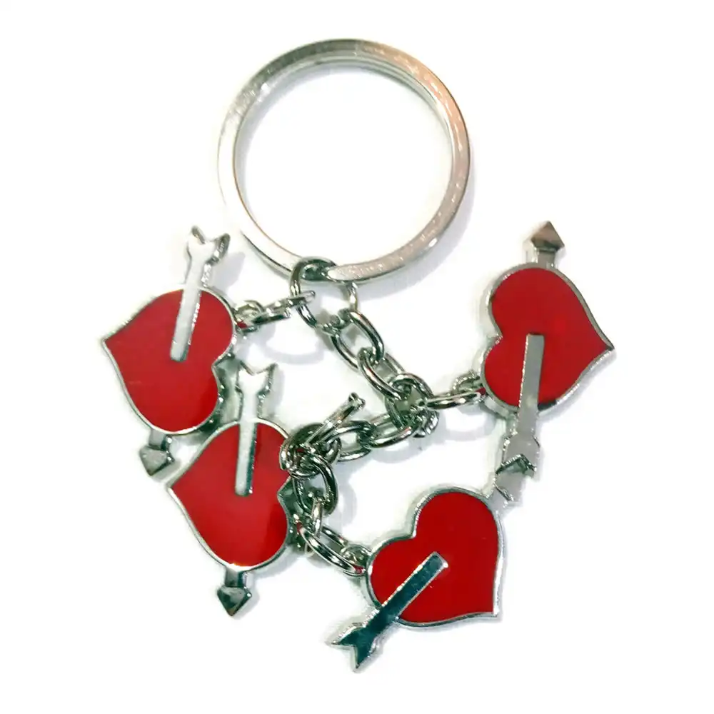 Heart With Arrow Love Metal Keychain