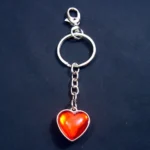 Heart Shape Red Stone & Metal Love Keychain 16