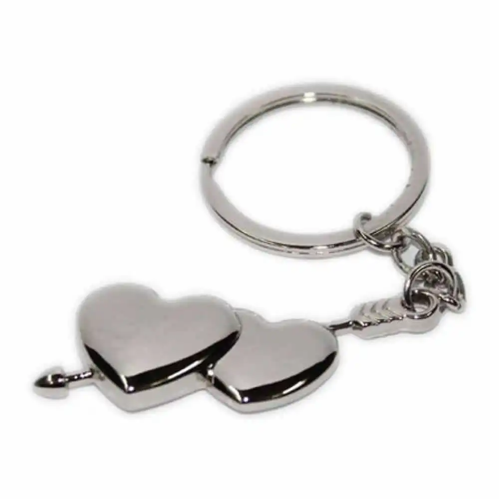 Double Hearts Arrow Shape Keychain