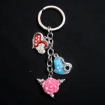 Hearts & Pink Rose Shape Keychain 12