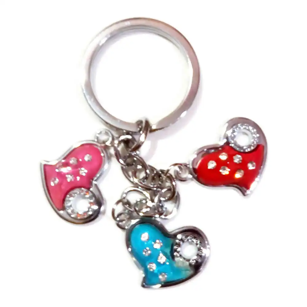 Three Hearts Shape Keychain