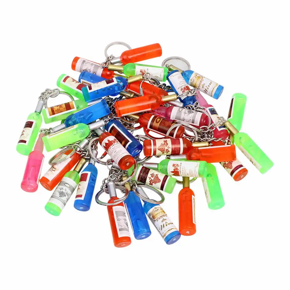 Green Wine Bottle Shape Keychain