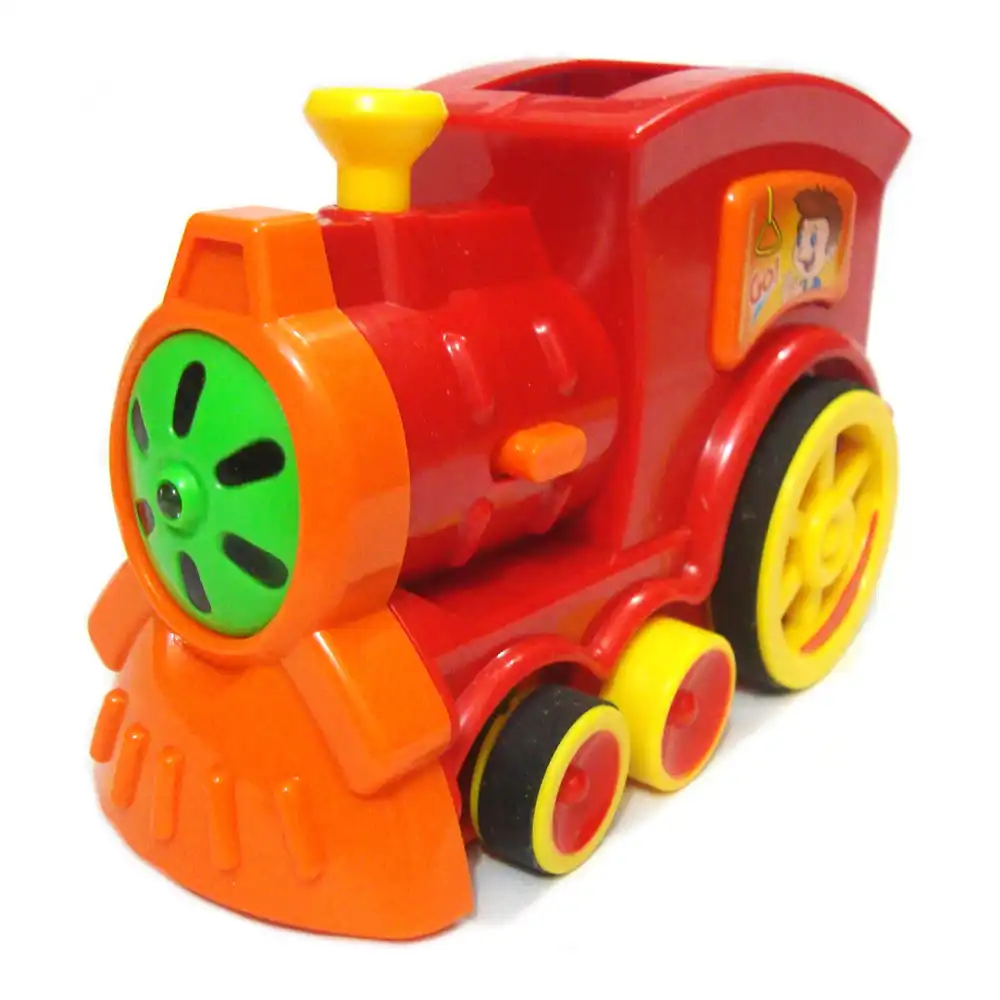 Red Toy Train Dominoes Building Blocks Electric Musical Engine