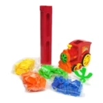 Red Toy Train Dominoes Building Blocks Electric Musical Engine 21
