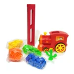 Red Toy Train Dominoes Building Blocks Electric Musical Engine 22